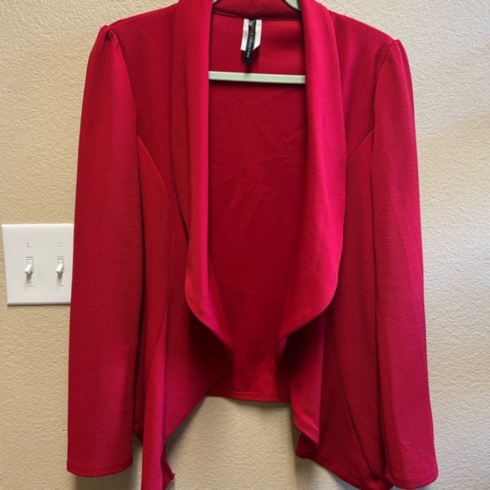 MOA Stretch Blazer Cardigan - red